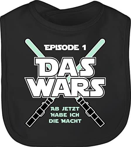 Shirtracer Baby Lätzchen - Zur Geburt - Das wars Jetzt habe ich die Macht I - Unisize - Schwarz - geschenke für junge väter buben babygeschenk born sprüche babylätzchen lustige babysachen geschenk