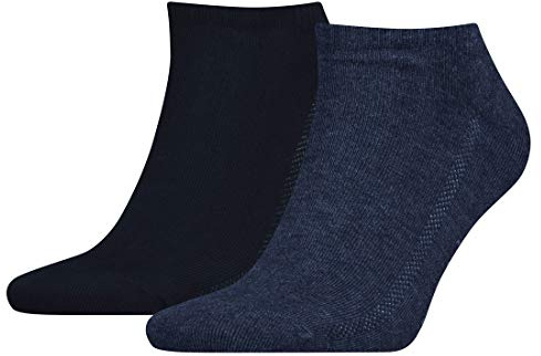 2 Paar Levis Unisex Socken 168SF Low Cut Sneakersocken Kurzsocken, Farbe:460 denim blue, Socken & Strümpfe:35-38