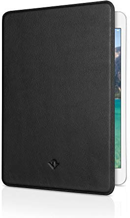 Twelve South SurfacePad für iPad Mini 5 Ultraflache Luxus-Nappaleder-Hülle + Display-Ständer mit Sleep/Wake, Schwarz