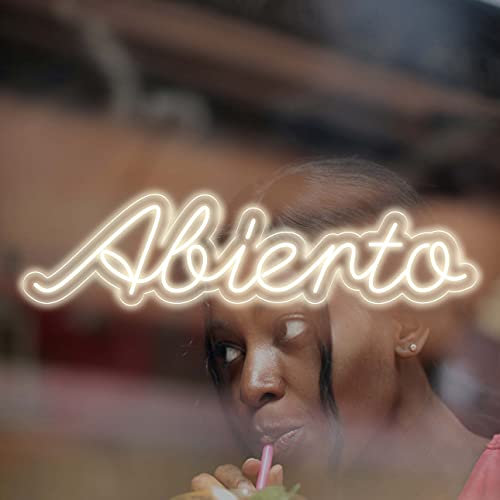 Oh! My Neon Luz Led de Neón Abierto para Decoración Restaurante Interior 55 75 95 CM para elegir 12V AAC0001 (Blanco Calido, Anchura 95 cm)