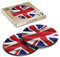 2 x Eco Boxed Cork Coasters - Union Jack Flag Britain Drink Cup Mug Glass Table Mat #15601