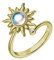 Silber Fidget Ring für Frauen - Einstellbarer Sonnenblumen Edelstahl Anti-Stress Ring - Geschenk für Mama, Freundin - Operating Adjustable, Kupfer