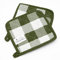 Asquare Heat Resistant Pot Holder Set Practical Cotton Pot Holders with a Hanging Loop Green and White Checked Kitchen Pot Holders Quilted Pot Cloth for Cooking Kitchen Accessories – 20 x 20 cm