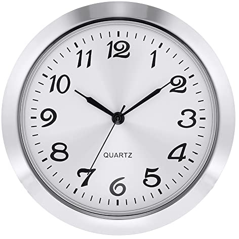 Uposao Uhrwerk - Einsteckuhrwerk,55mm Einbau Uhr Europäischer Stil Rund Nicht tickend Batteriebetrieben Uhrwerk Tischuhr Quarzuhr mit Römischen Ziffern für Wohnzimmer, Schlafzimmer, Küchendekoration