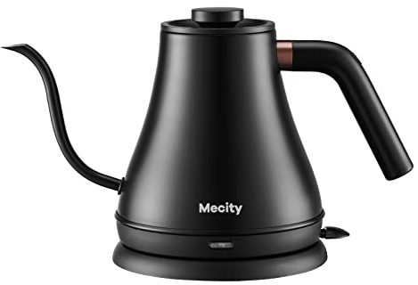 Electric Kettle Gooseneck Water Kettle Stainless Steel Tea Kettle Water Boiler Fast Heating, Auto Shut Off, 27 Ounce, 1000W, Matte Black