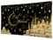 Eid Mubarak Hintergrundbanner 190 x 109 cm große Größe Eid Banner schwarzer Hintergrund Banner Eid Party Dekorationen Zubehör für muslimische Party Dekorationen Feier
