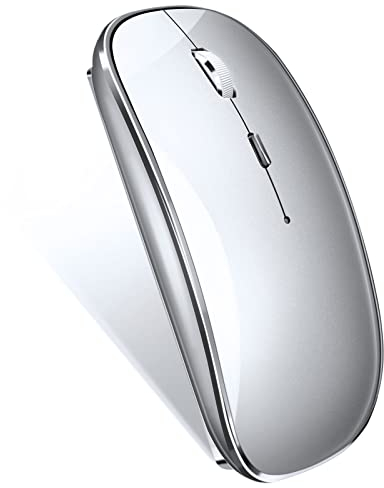 QYFP Bluetooth Maus Kabellos, Funkmaus für Laptop/Desktop/PC, Wiederaufladbare Maus Kompatibel mit iPadOS/MacBook Pro/Air/Android/iOS Tablet/Mac/Computer