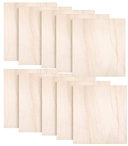 10 fogli di compensato di grandi dimensioni, foglio di tiglio, spessore 0,2 mm, quadrato, in legno grezzo, non finito, for artigianato, pittura fai da te, modellazione, traforo, incisioni, decorazioni