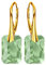 Ohrringe Damenohrringe Klapperverschluß Silber 925 Ohrhänger mit Kristallen Vergoldung mit Gelbgold 24 Karat / 750 Gold Ohrschmuck Geschenk für Frau Mädchen (Peridot)