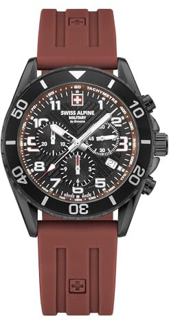Swiss Alpine Military Herren Uhr Chronograph Analog Quarz 7029.9876SAM Silikon
