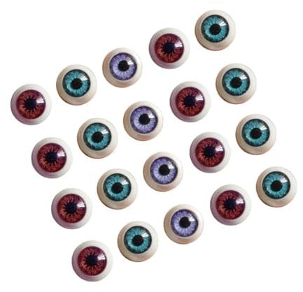 NUOBESTY 100pcs Round Fake Eyes Simulated Round Glass Eyeballs Colored Eyeball for Dolls Phone Case Crafts DIY Material