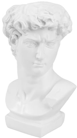 Cabilock Statue de David - Pot à stylo - Vase en résine grecque - Sculpture de décoration - Têtes de David - Pot de fleurs romain - Pour bureau, bibliothèque, décoration de maison, artisanat