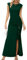 Missufe Robe de soirée maxi pour femme avec manches bouffantes et ouverture en forme de sirène pour mariage, cocktail, bal, Vert foncé, Large