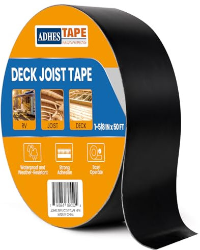 ADHES Deck Joist Tape, Butyl Deck Tape 4cm x 15m 1 Rolls Waterproof Joist Tape for Decking, Deck Flashing Tape, Butyl Joist Tape, Ideal for Wood Decks Beams Roof, Outdoor Construction Use