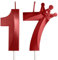 Red 17th Birthday Candles with Crown,Number 17 Candle,17th Birthday Candle for Cake Decorations,Happy Birthday Candle,Cake Candles Cake Topper Decor for Girls Boy Men Women Birthday Party Supply