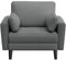 Yaheetech Tub Chair Tufted Oversized Armchair with 2 Pillows Fabric Accent Chair with Side Storage Pockets for Living Room, Bedroom, Reading Nook Polyester Fabric Dark Grey