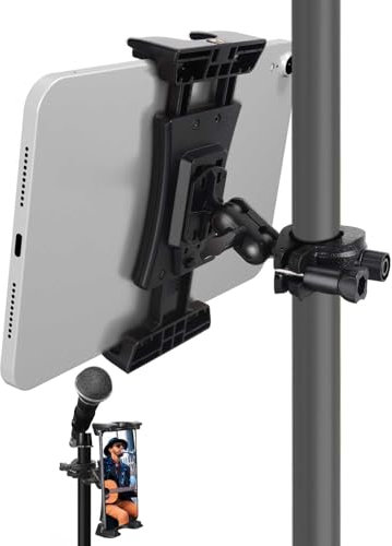 Adjustable Swivel Microphone Holder Compatible with iPad Pro, Air, Mini, iPhone and All Smartphones 4-13.5 Inch