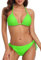 CharmLeaks Damen-Bikini, Neckholder, 2-teilig, Triangel-Badeanzug, seitlich zum Binden, neon green, Medium