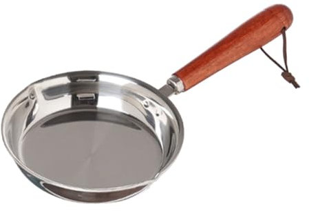 Alipis Poêle à Omelette En Acier Inoxydable Casserole De Petit Déjeuner Poêle à Frire Antiadhésive Poêle à Œufs Au Plat Poêle à Frire En Inox Poêle à Oeufs Multi-usages Mini Poêle Bois