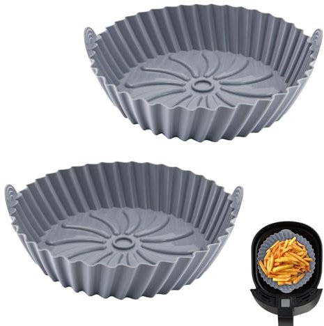 TOKSEO Lot de 2 moules en silicone pour friteuse à air chaud, insert en silicone réutilisable pour friteuse à air chaud, accessoire de rechange pour friteuse à air chaud