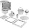 Skimmer da parete per piscina fuori terra, kit di montaggio a parete resistente, universale per tutte le aperture standard delle pareti della piscina, skimmer a parete per piscine interrate, grigio