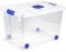 PLASTIC FORTE, Caja de almacenamiento, TRANSPARENTE, 55 Litros, con ruedas