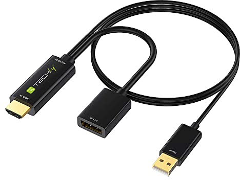 Techly 362589 Adattatore Convertitore da HDMI™ a Displayport con USB 4K 60Hz Nero