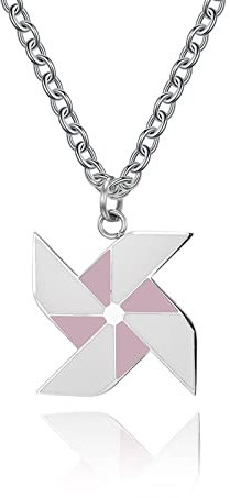 ANAZOZ Collier Pendentif Moulin À Vent en Acier Inoxydable Unisexe Rose