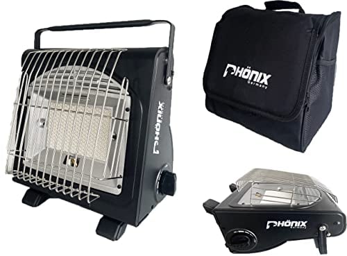 PHönix PH-100 Radiateur à gaz 1,7 kW en céramique pour camping + sac