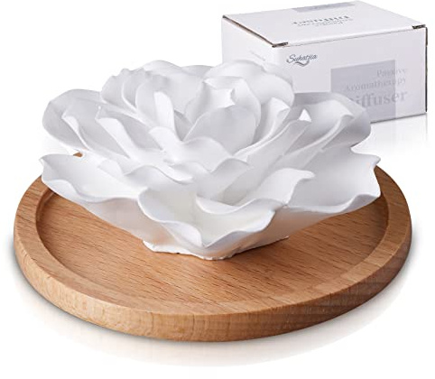 Passiver Diffusor für ätherische Öle, Aromatherapie, passives Mini-Keramik, ätherisches Öl, kleiner Diffusor für Schreibtisch, Büro, Zuhause, Geschenk (Rosen)