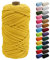 Uiopa Macrame Cord 5mm x 90m, Thick Macrame Rope 8-Strand Braided Cotton Rope, Yellow Cotton Cord for Plant Hangers, Wall Hanging, Dream Catcher, Garden, DIY Projects