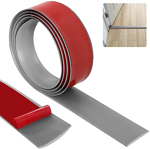 Bocguy Übergangsprofil 4cm*2m, Wasserdicht Selbstklebend Vinyl Übergang Sschiene, Boden-Leiste Zum Vinyl Übergangs für Fußböden, lexible Knickleiste Fugendichtungsband, Bodenprofil (Grau)