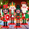 4Pcs Christmas Nutcracker Figure Ornament, 10 Inch Tall Traditional Nutcrackers Soldier Red and Green Wooden Nutcracker Desktop Centerpieces Statues for Christmas Holiday Shelves Fireplace Home Decor