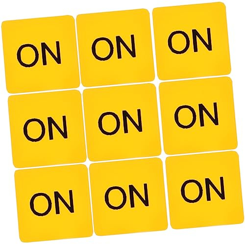 JECOMPRIS Pvc Switch Stickers, 20pcs Yellow On/off Adhesive Labels, Easy to Apply and Remove, for Bathroom and Factory Switch Panels, Safety Sign for Electrical Equipment