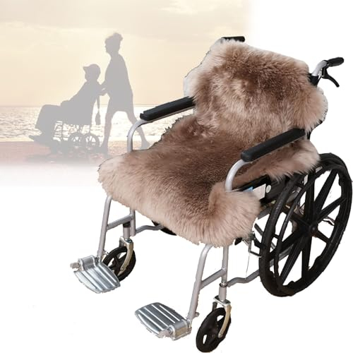 vanenferse Lammfell Rollstuhlauflage, Lammfelle Sitzkissen Vollfell Qualität, Ganz Zarter Wolle, Geruchsarm, Stuhlkissen Rollstuhlauflage Katzenbett Stuhlauflage, In 45x45cm