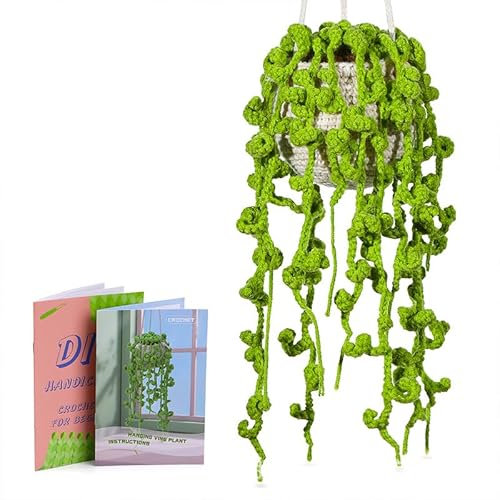 Laurel & Mason DIY Crochet Kit - Beginner Crochet Set Hanging Potted Plant, Crochet Starter Kit with Step by Step Instructions and Video Tutorial, Complete Set (Vine)