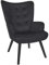 HOME DECO FACTORY, HD0364, Giulia Black Wohnzimmersessel, Lounge Edition, Möbel, Sitz, Sofa und Sessel, 68x96x75 cm, Sitzhöhe 43 cm, Schwarz