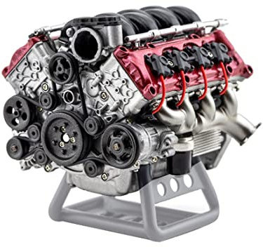 ToyGhillied Mini-V8-Motor Bausatz, Harzmaterialien MAD V8 Modellmotor Bausatz, Modellbausätze für Erwachsene, DIY Montage Motormodell, 2,52 x 2,36 x 2,17 Zoll