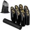 Relaxdays Kubb Wikingerspiel, finnisches Wurfspiel, Holz, Outdoorspiel mit Zahlen, Erwachsene u. Kinder, Tasche, schwarz