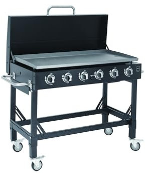 METRO PROFESSIONAL 6-Hauptbrenner Gasgrill Dayton, Stahl, Grillfläche 53 x 108 cm, fahrbar, mit Schutzabdeckung, Stahl, schwarz