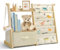 wooshwa Bücherregal Kinder Kinderzimmer Spielzeug Aufbewahrung mit 4 Regalebenen & Aufbewahrungsbox, Kinderregal Kinder Bücherregal für Regal kinderzimmer Spielzeug-Organizer - Dinosaurier