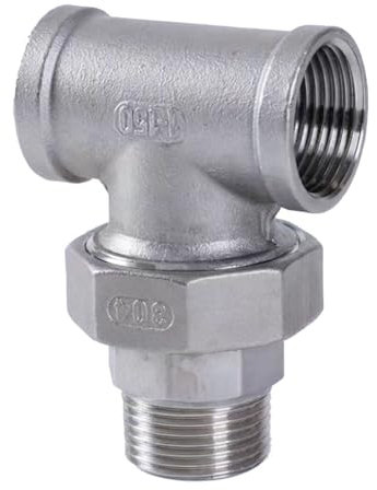 RAMBEX Raccordo A T in Acciaio Inossidabile 304, Raccordi for Tubi A 3 Vie Filettati Femmina-Maschio da 1/4, 3/8, 1/2, 3/4, 1, 2, Accessori for Giunti for Tubi dell'Acqua, 1 Pz.(1/4)