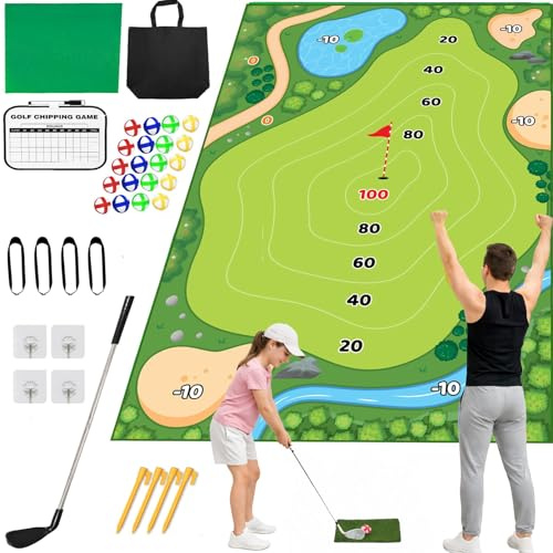 Jeu de golf pour enfants, jeu de 37 pièces avec clubs, balles adhésives et tableau de score – Cadeau d'entraînement amusant pour enfants et adultes