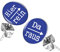 Mianova Ohrstecker Studs Buttons Silber Platte mit Spruch Hier rein, Da raus - 12mm in Blau
