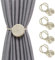 SPDYCESS 4 Pezzi Fermatende Magnetici per Tende 40cm Corda per Tende Tieback Fermi per Tendaggi - Cravatta per Tende Tie Band Intrecciata Fibbia in Tieback per Tende, Beige