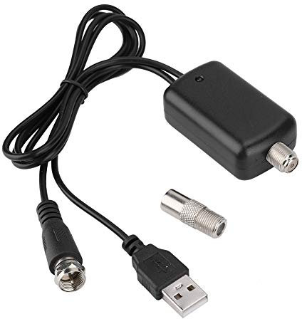 Queen.Y Amplificateur d'antenne de TV HD 25 DB Augmentation de Signal Intérieur USB TV Canal à Haut Gain Impulsion pour Canaux Locaux Gratuits 4K HD 1080P VHF UHF
