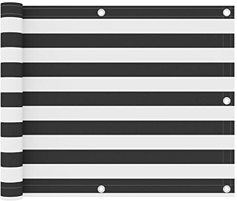 vidaXL Balkon Sichtschutz Bespannung Terrasse Windschutz Sonnenschutz Balkonbespannung Balkonverkleidung Anthrazit Weiß 75x600cm Oxford-Gewebe