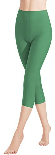 Libella 1er Pack Damen Leggings 3/4 Hose aus Baumwolle Capri-Hose mit Hohe Taille bunt Slim Fit Fitnesshose Mehrfarbig 4161 Grün S