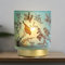 MJ PREMIER Battery Operated Table Lamps, Battery Lamps Indoor Glass Shade, Cordless LED Lamps with Timer, Gold-Tone Metal Base, Teal Lamps for Living Room/Bedroom/Home Decor