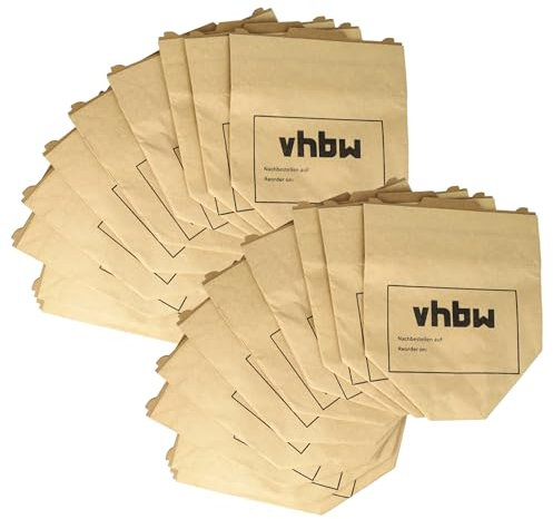vhbw 20x Staubsaugerbeutel Ersatz für Menalux 6971P für Staubsauger - Papier, 24,5cm x 20,5cm, braun